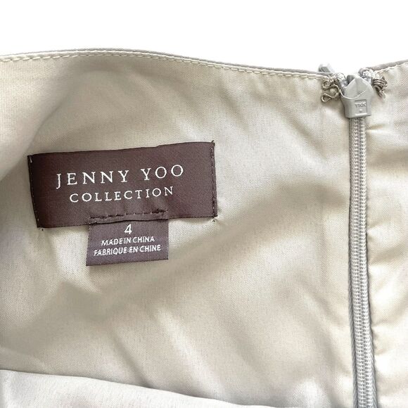 Jenny Yoo Light Grey Blake Maxi Bridesmaid Prom Formal Dress - Picture 4 of 16